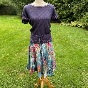 Tibi Silk Skirt and Matching Tibi Knit Top